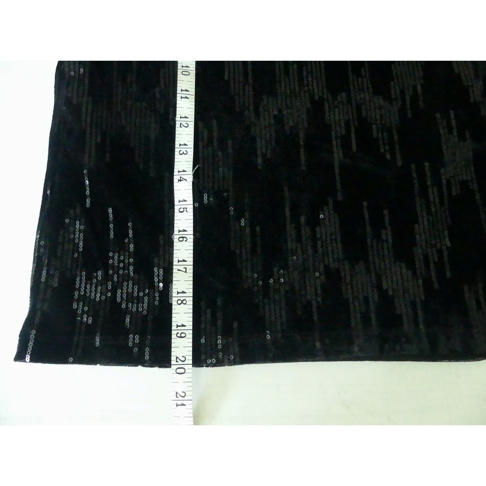 Zara Black Velvet Sequin Top Round Neck Party Festival Glam Boxy Sz 13-14 - Picture 7 of 7